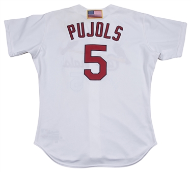 2001 Albert Pujols Game Used & Signed Rookie St. Louis Cardinals Home Jersey (MEARS A10, Cardinals LOA & JSA)